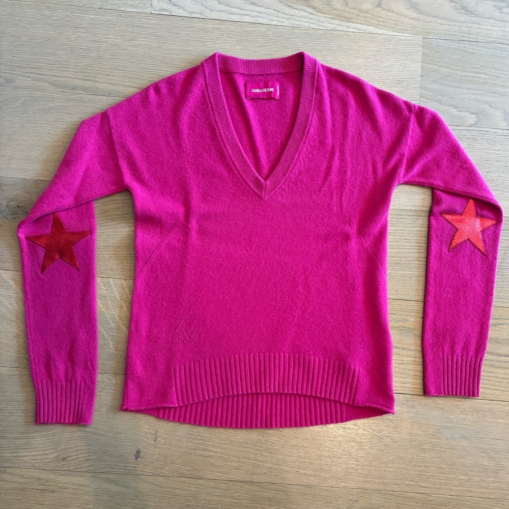 Zadig & Voltaire Patch Sleeve Cashmere Sweater